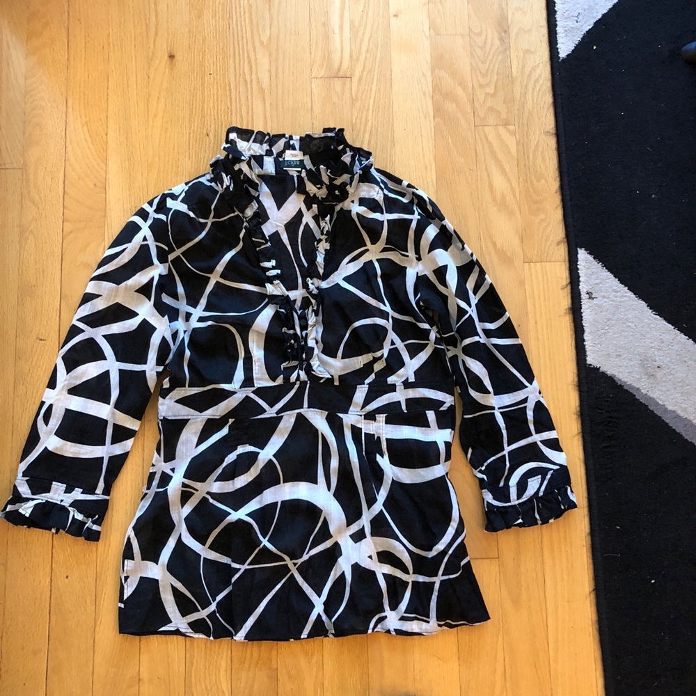 Black and white work shirt, uniquely